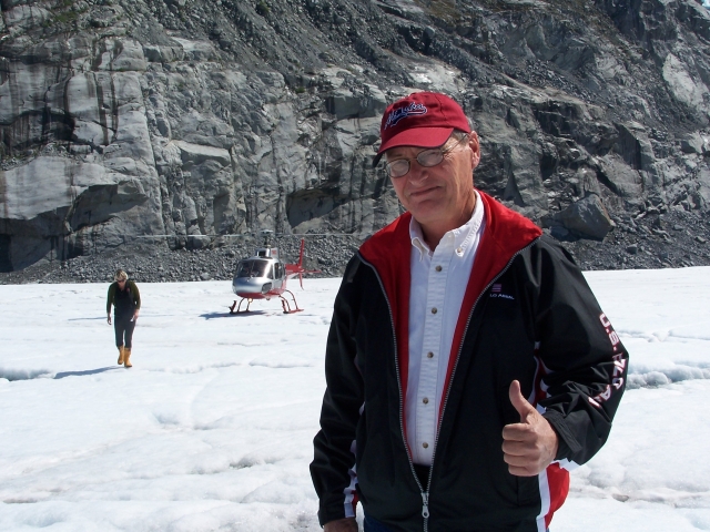 Chris Brown on a glacier in Alaska 2006