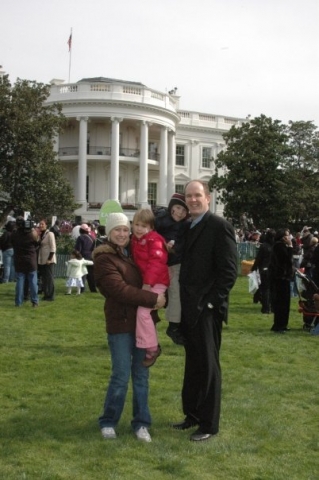 Mary Anne Robinson Prudens son, Jared and his family at the White House Easter Egg Hunt 2009