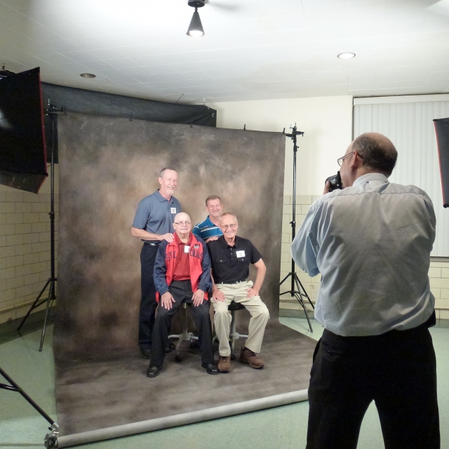 Saturday night - Mick, Chris, JB and Mike getting their photo taken